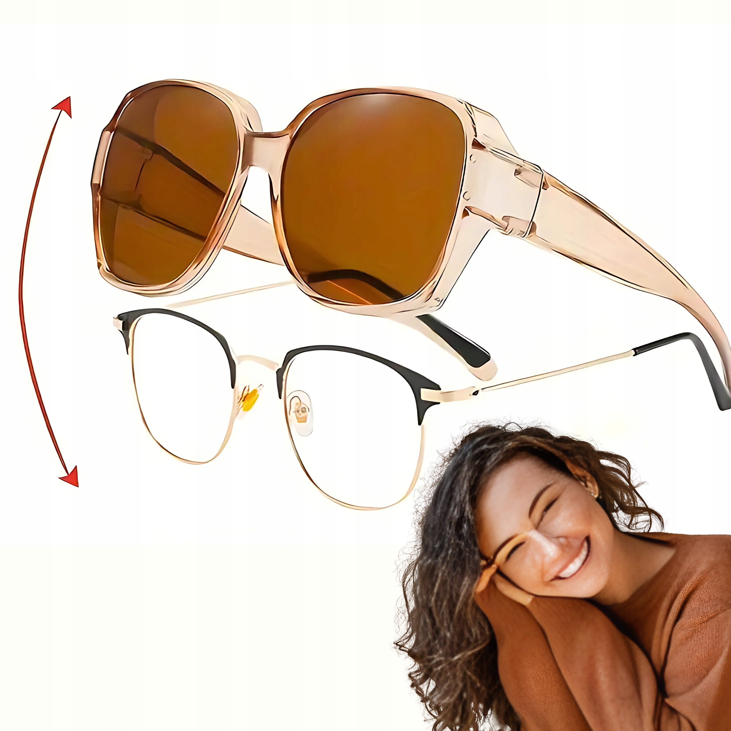 Dámské Polarizační Sluneční Brýle Pro Jízdu UV400 Hnědé