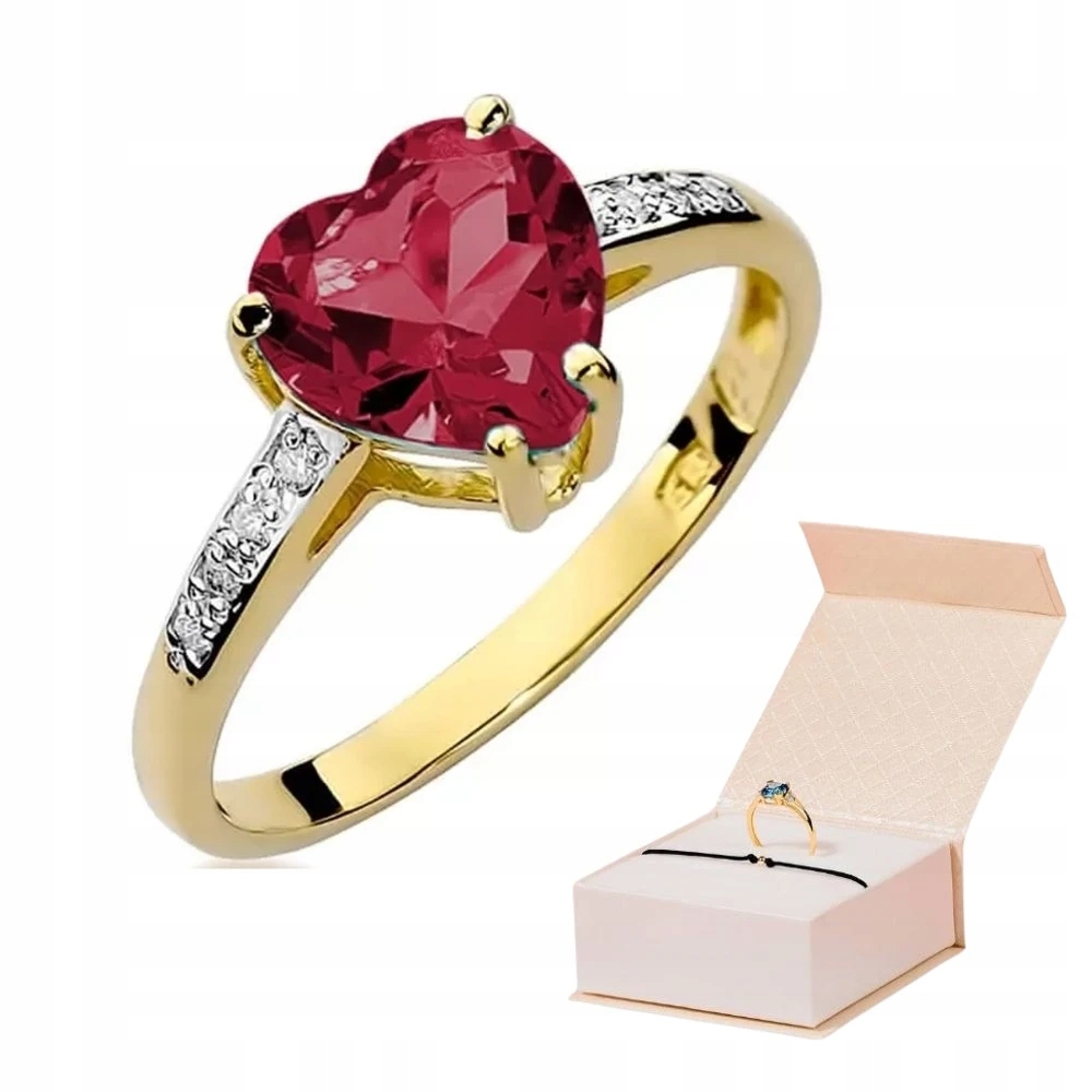 Zlatý Prstýnek 585 S Rubínem A Diamanty 1,7ct Zlatý Náramek