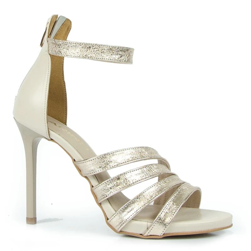 Karino 4617 Sandály Lodičky Kůže Béžová Zlato 36