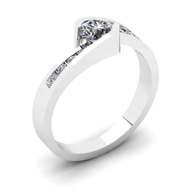 

Pierścionek Z Białego Złota Z Brylantami 0,55CT