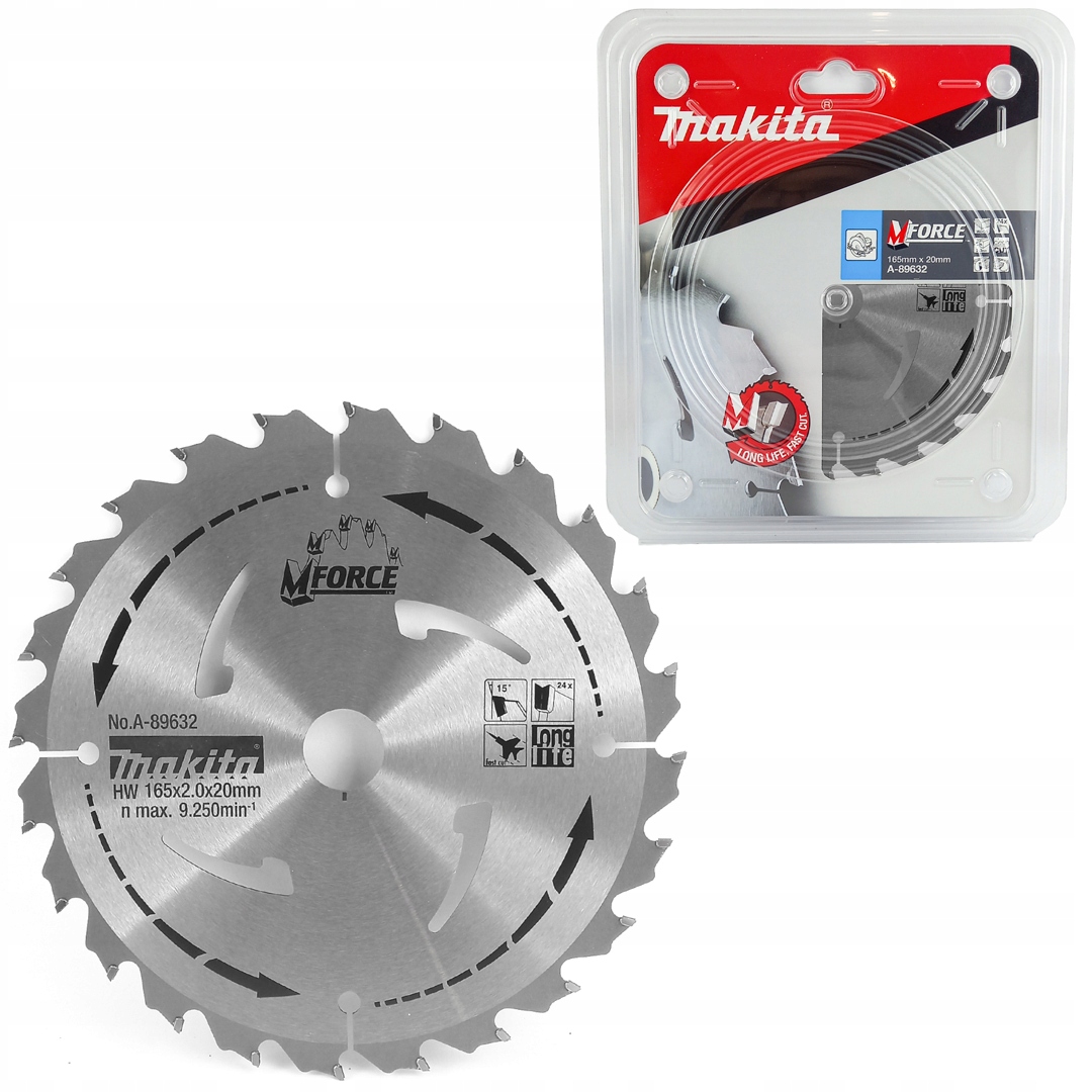 

Tarcza do drewna 165x20mm 24 zęby Makita A-89632