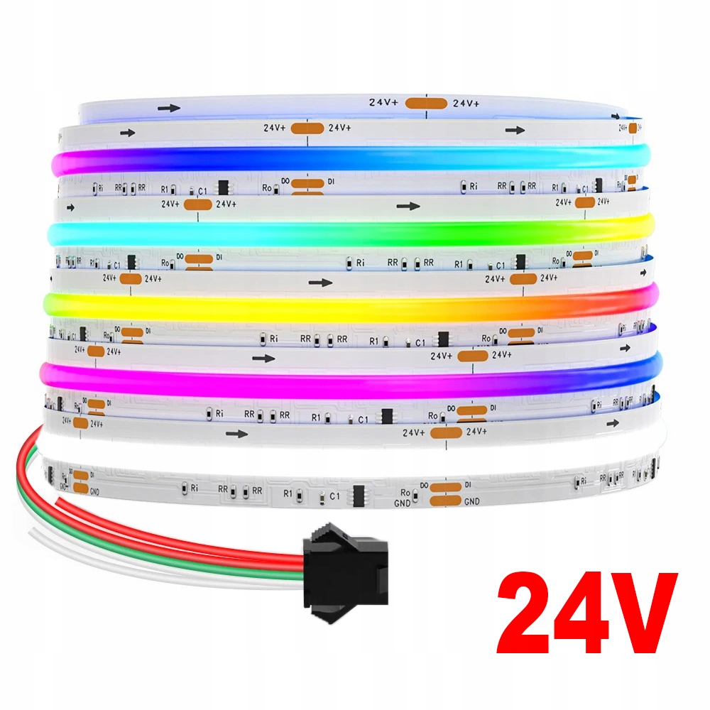 Cyfrowa taśma Led Cob Wled WS2814 Rgbic Biały neutralny 784 LED/m 24V 5m