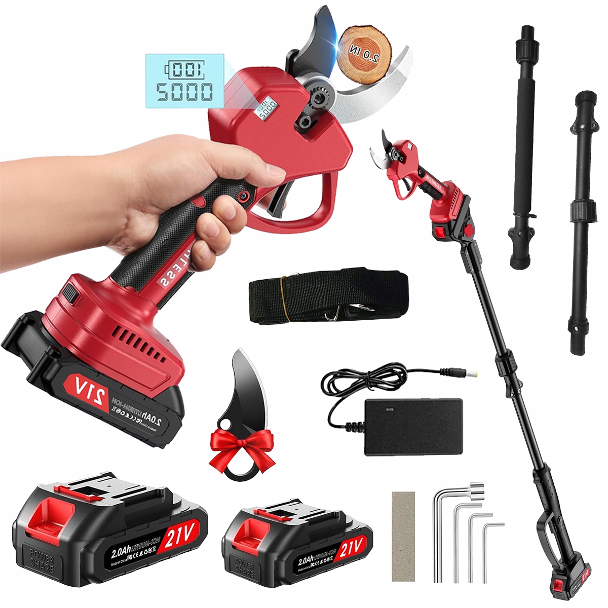 Sekator Akumulatorowy Elektryczny Nożyce Sekator Ogrodowy Aku Mocny