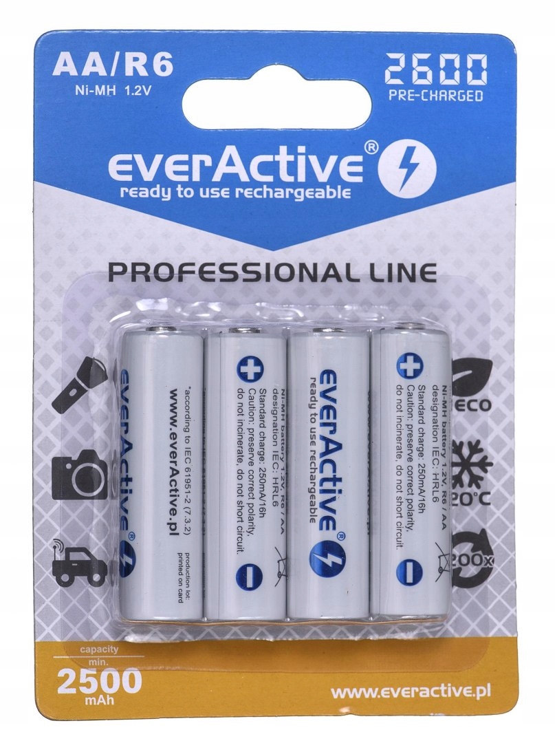 Zestaw akumulatorków everActive Professional line EVHRL6-2600 (2600mAh ; Ni