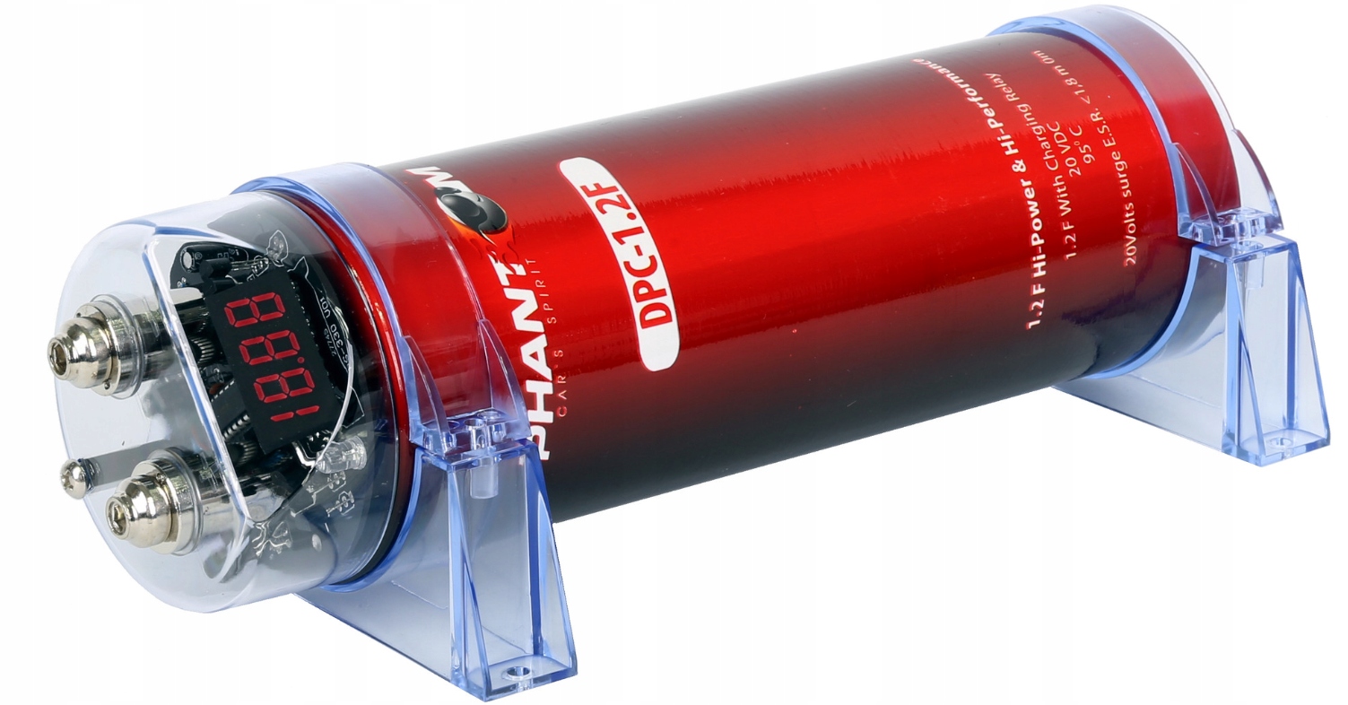 KONDENSATOR Phantom DPC-1.2F Car Audio 1,2F do 700W RMS WYŚWIETLACZ LCD