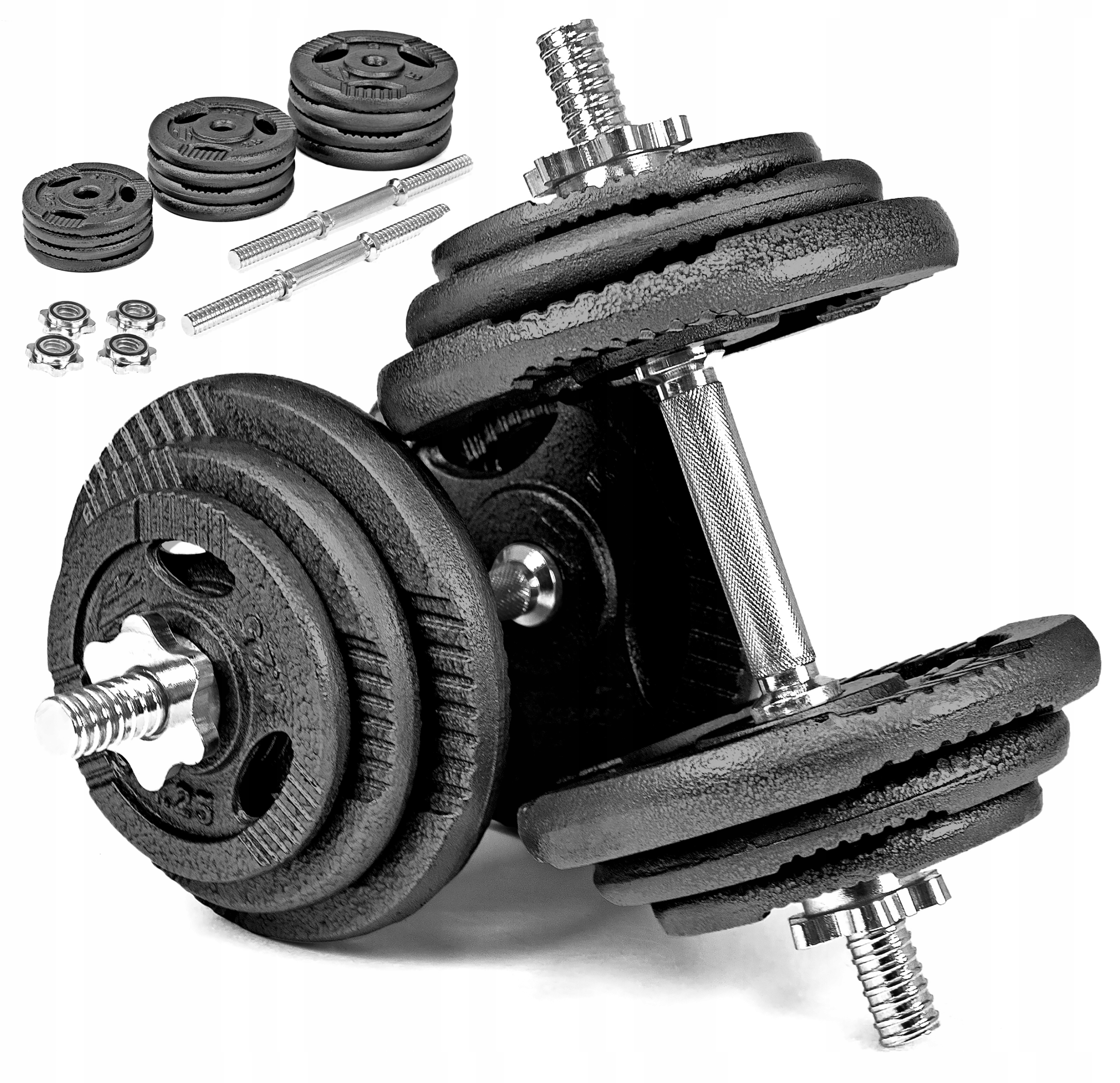 Hantle Żeliwne regulowane 2x20KG Sapphire zestaw Hantli gryfy obciążenia