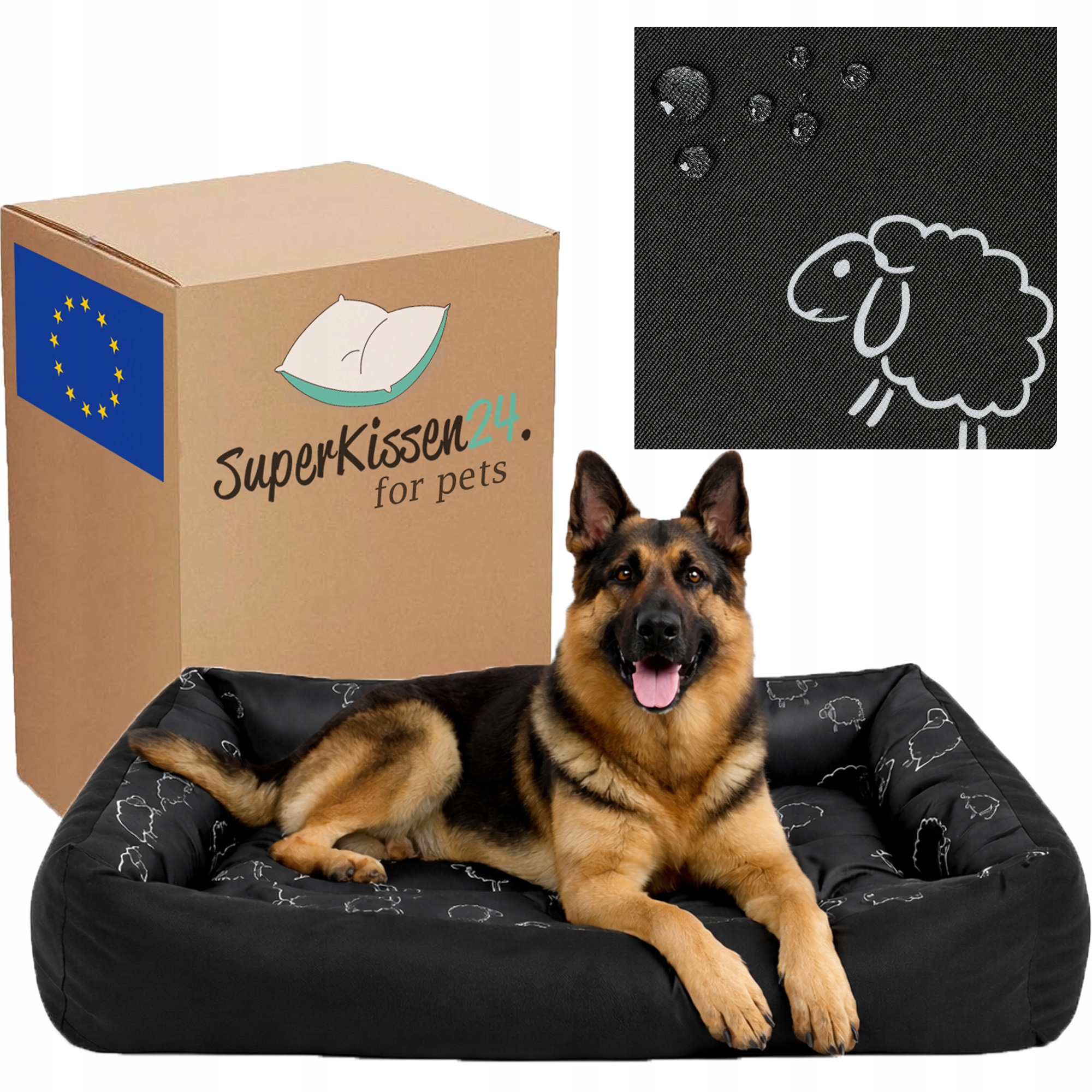 Pohovka pelíšek pro psa120x90, voděodolné ovce