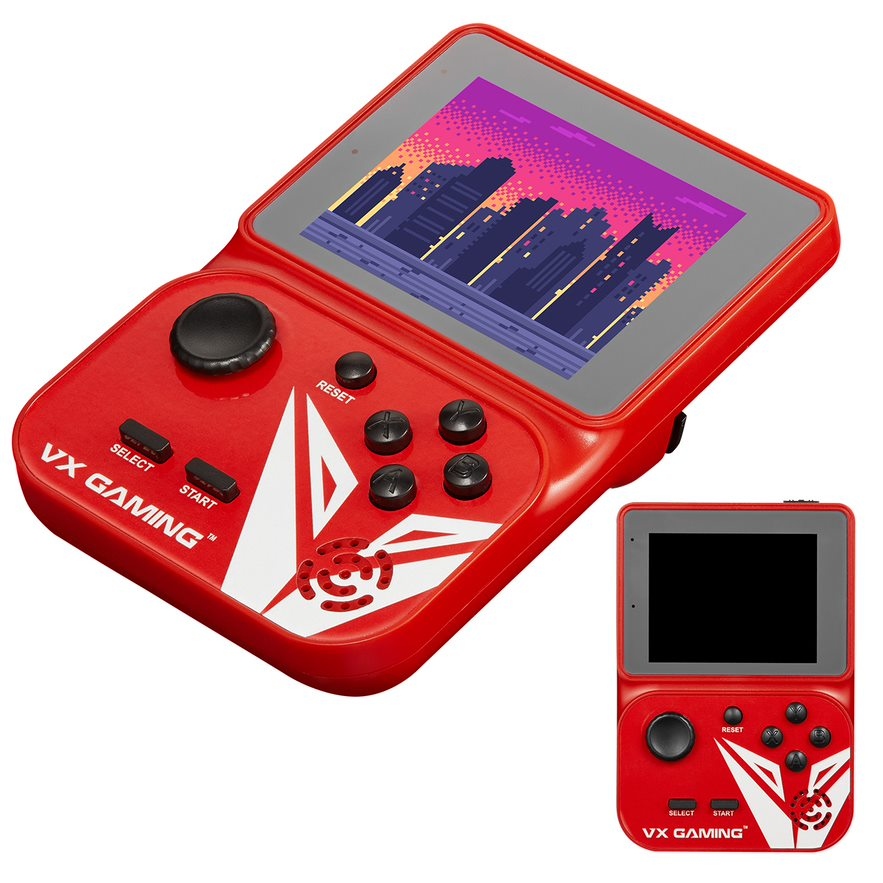 VX Gaming Przenośna stacja do gier retro z kartą Micro Sd 4 Gb czerwona