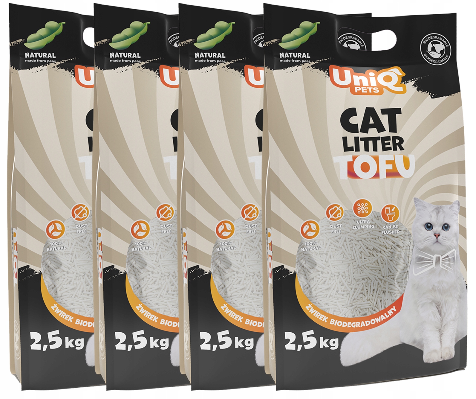 Żwirek tofu biodegradowalny naturalny ekologiczny 10kg Uniq Pets