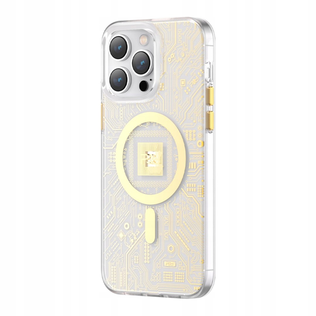 Magnetyczne etui iPhone 14 Pro MagSafe Pqy Geek Series złote