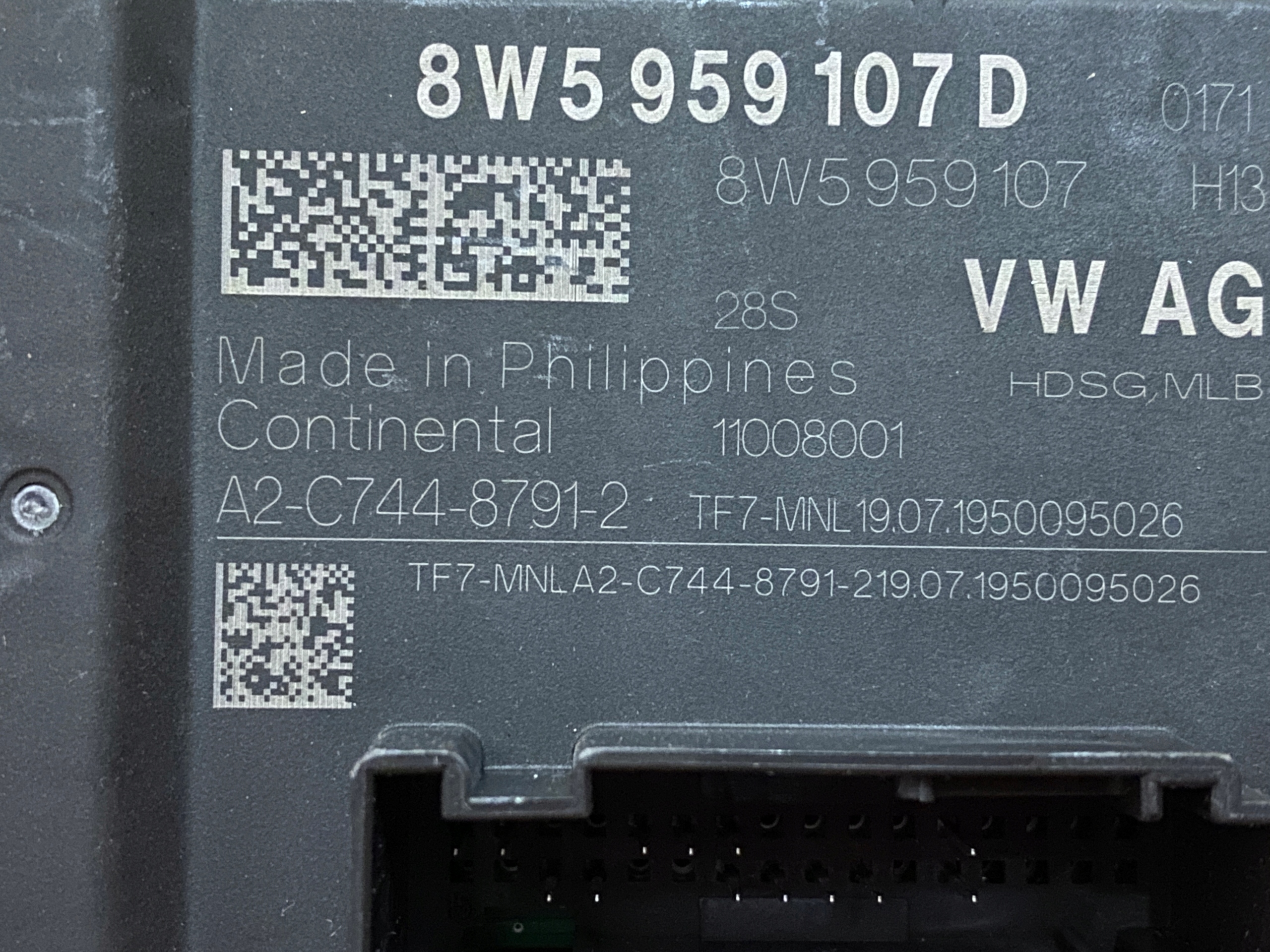 AUDI A6 4K A8 4N control unit bonnet 8W5959107D