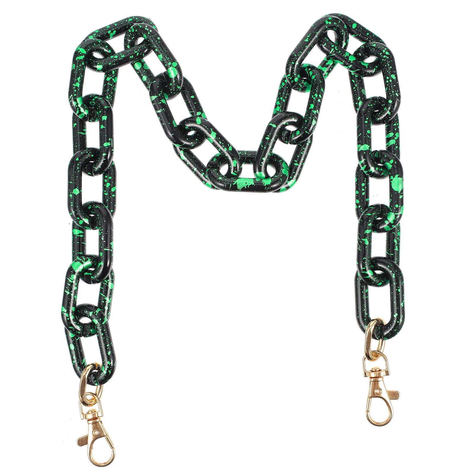 1 SZT. ZIELONY AKRYLOWY PASEK DO TOREBKI Z WYMIENNYM ZAPIĘCIEM