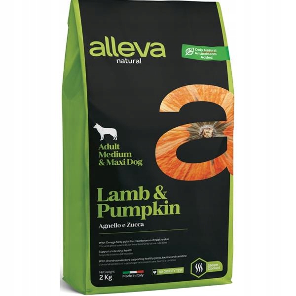 Alleva Natural Dog Dry Adult Lamb&Pumpkin Medium/Maxi 2kg