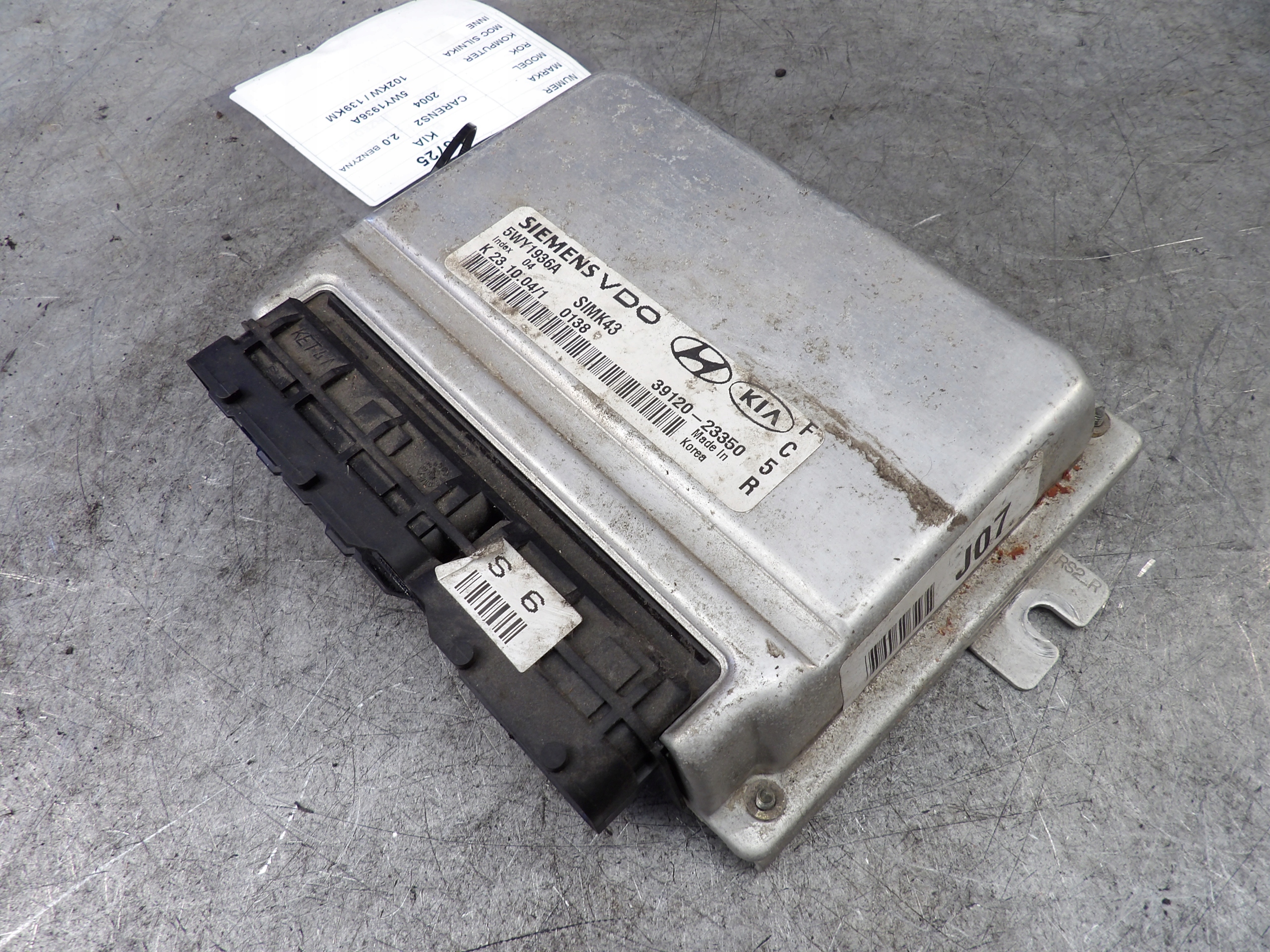 Kia Carens 2 II computer, control unit 39120-23350 5WY1936A