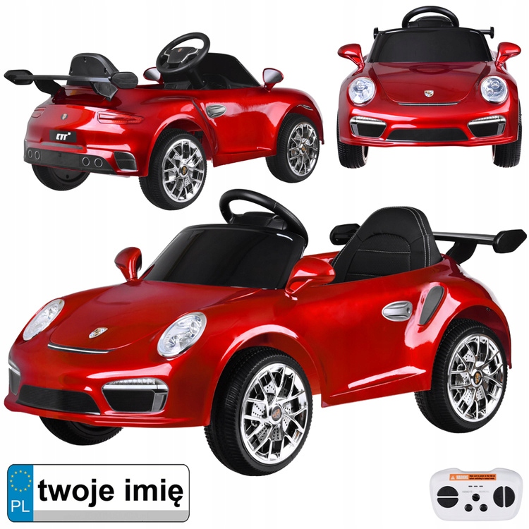 Autko elektryczne na akumulator czerwone Porsche Ruf CTR3 pilot PA0327