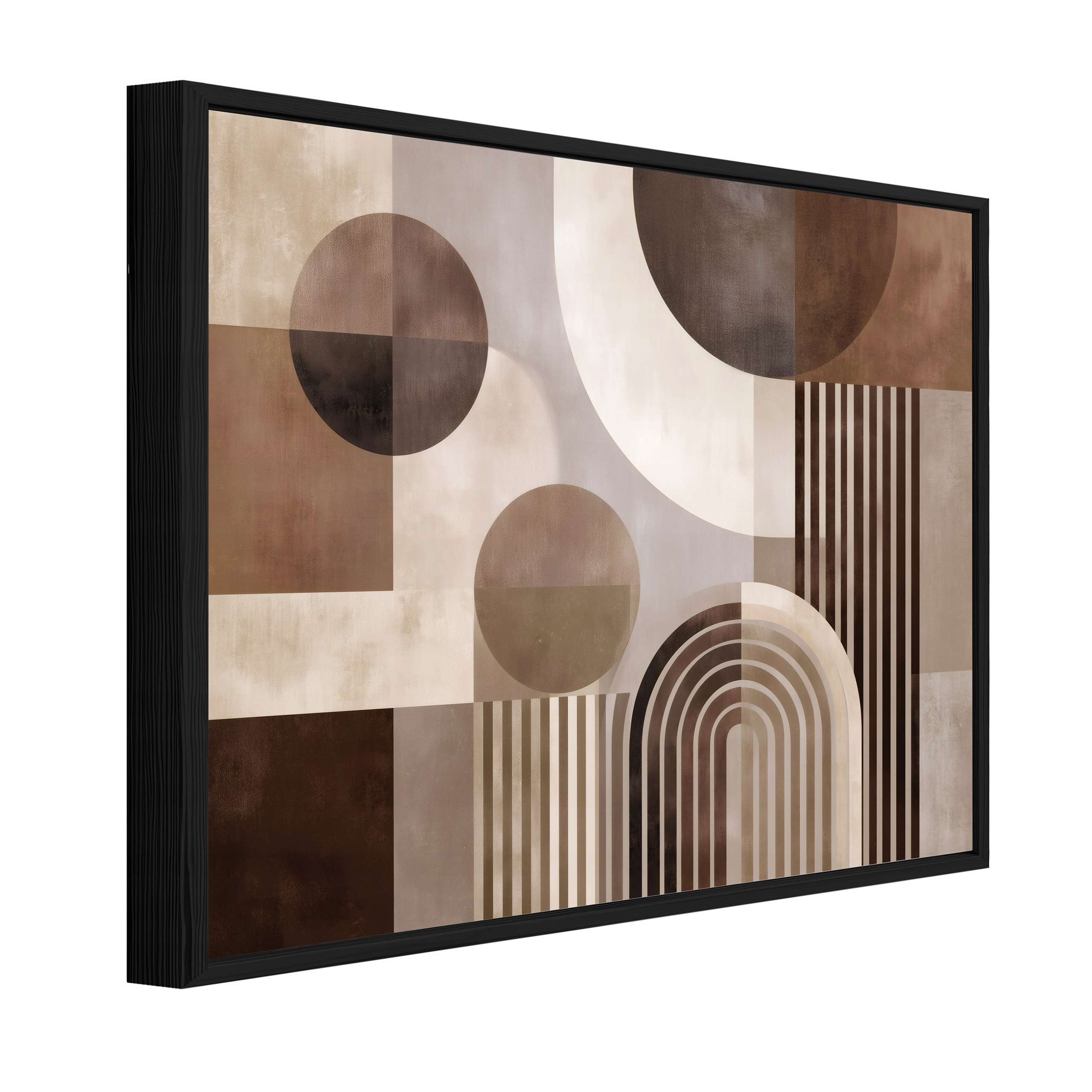 Obraz V Černém Rámu Na Plátně Abstrakce Boho Obývací Pokoj Ložnice 100x70