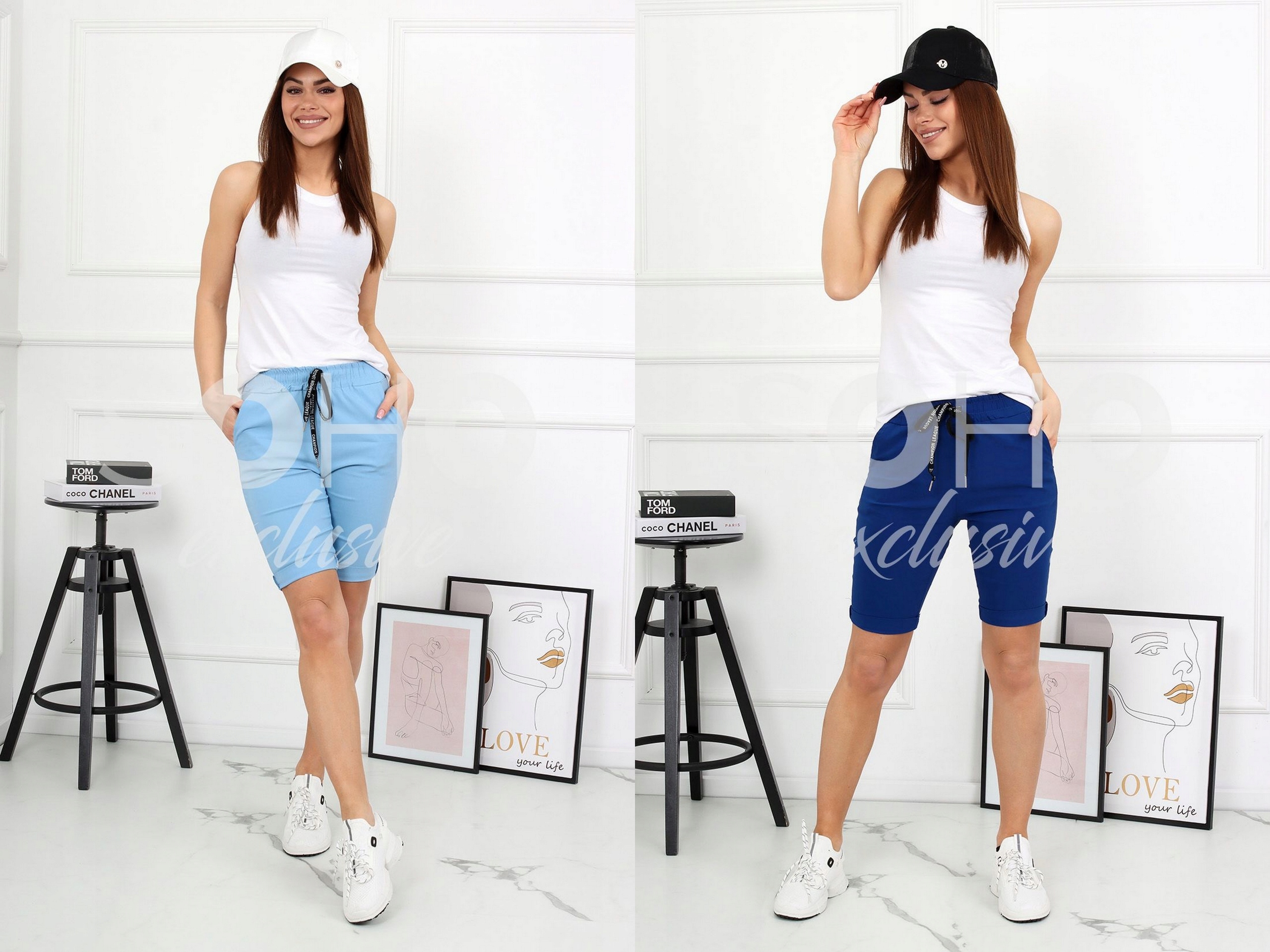 SPODENKI DAMSKIE KRÓTKIE SZORTY WYGODNE SPORT DRES KOBIECE 46 3XL 2065 KOL Model 2065