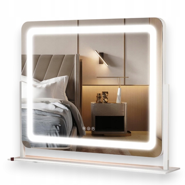 Hasipu zrkadlo Hollywood Led 55x45 cm 10x dotyk 3 farby 360° mejkap