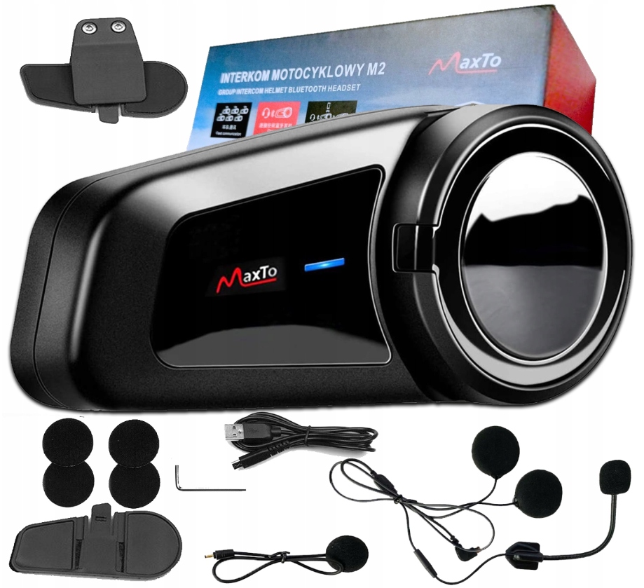 

Interkom Motocyklowy MaxTo M2 Full Duplex Gold Pl