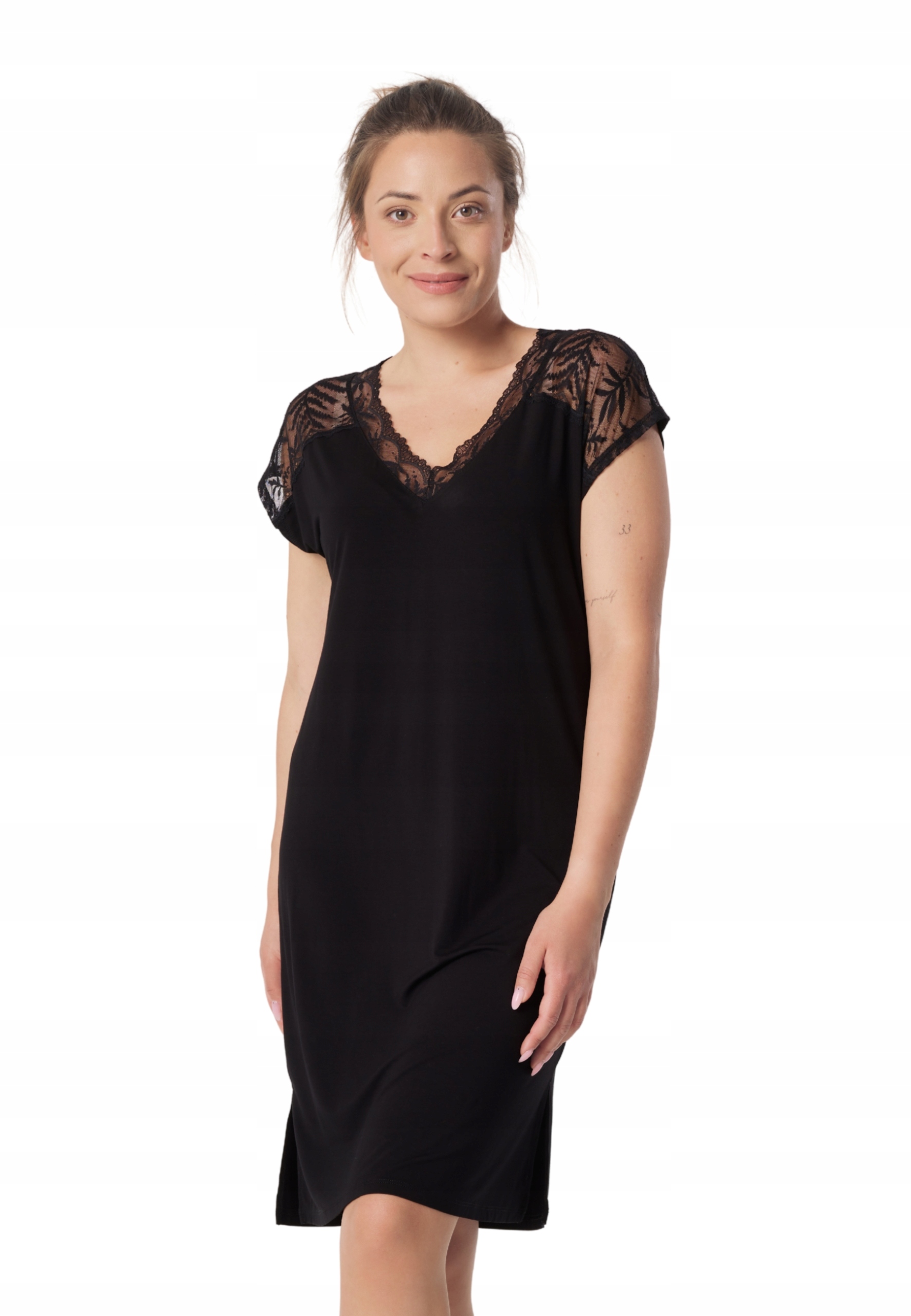 Mefemi košile noční dámská Petra krátký rukáv před kolena velikost XXL