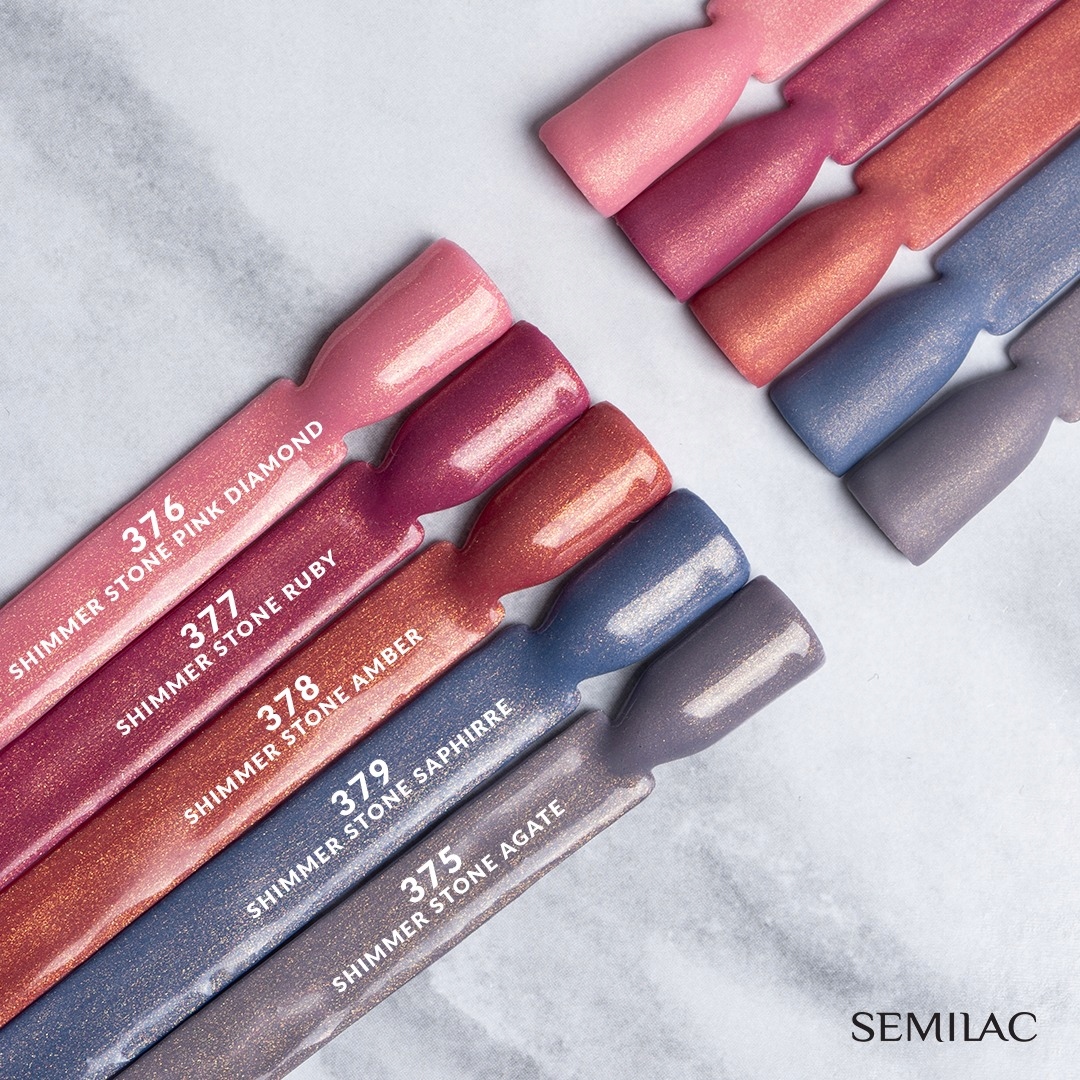 SEMILAC 377 Shimmer Stone Ruby Lakier Hybrydowy 7ml Pojemność 7 ml