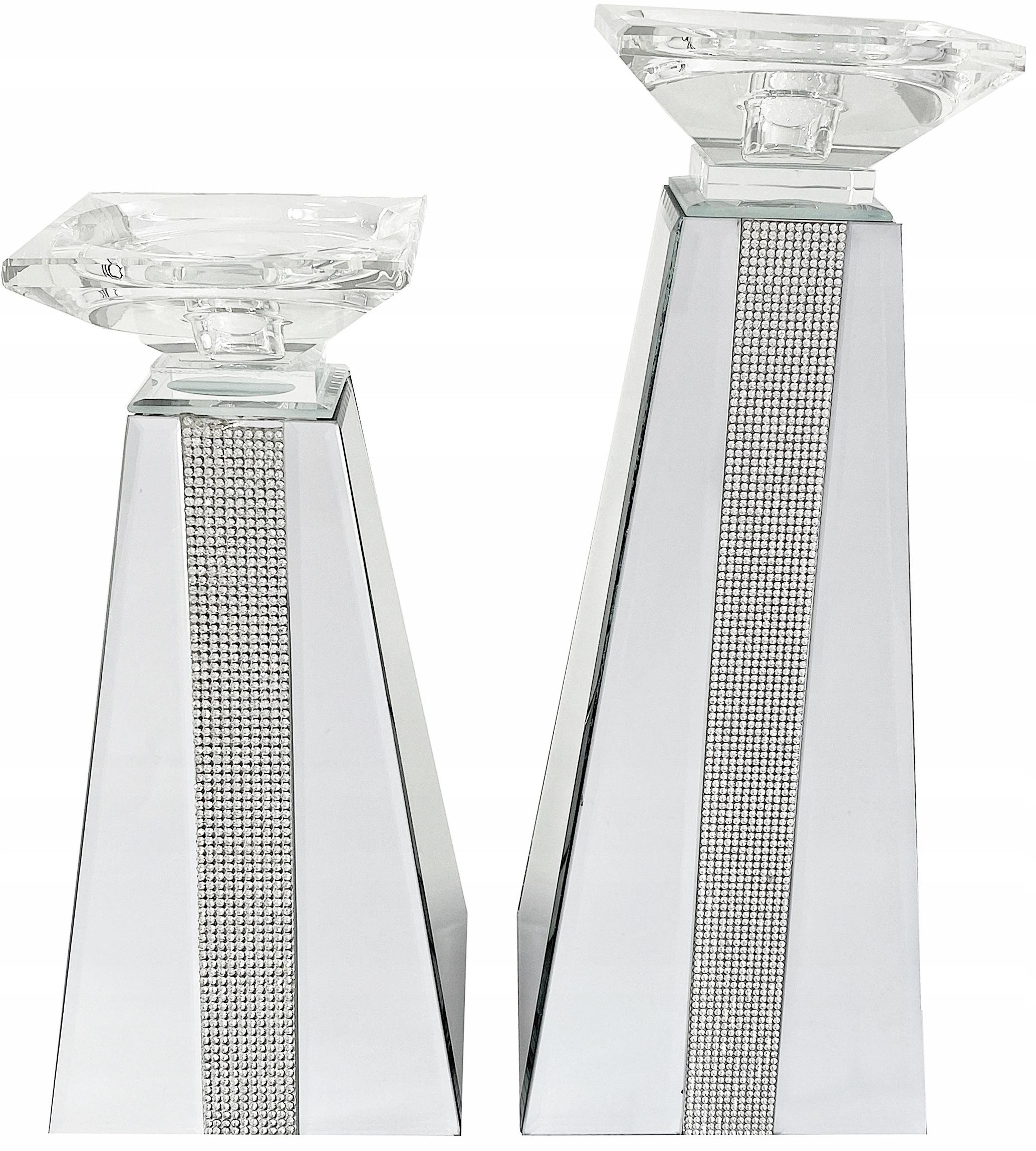 ŚWIECZNIK zestaw świeczników GLAMOUR lustro