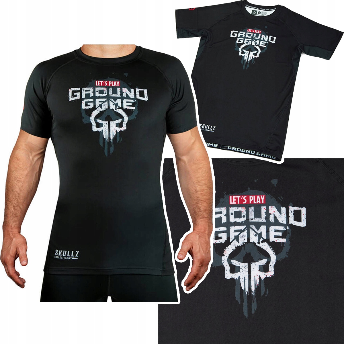 Rashguard koszulka treningowa męska Ground Game Skullz Czarny r. XXL