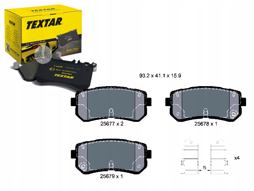 TEXTAR KLOCKI HAMULCOWE TYŁ HYUNDAI ACCENT IV CRET