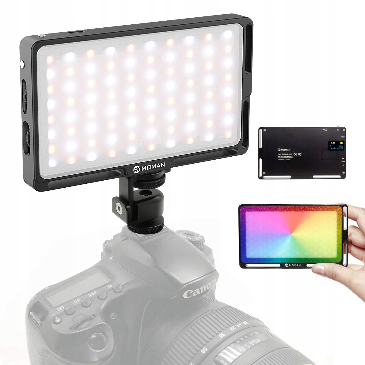 MOMAN LAMPA WIDEO LED RGB