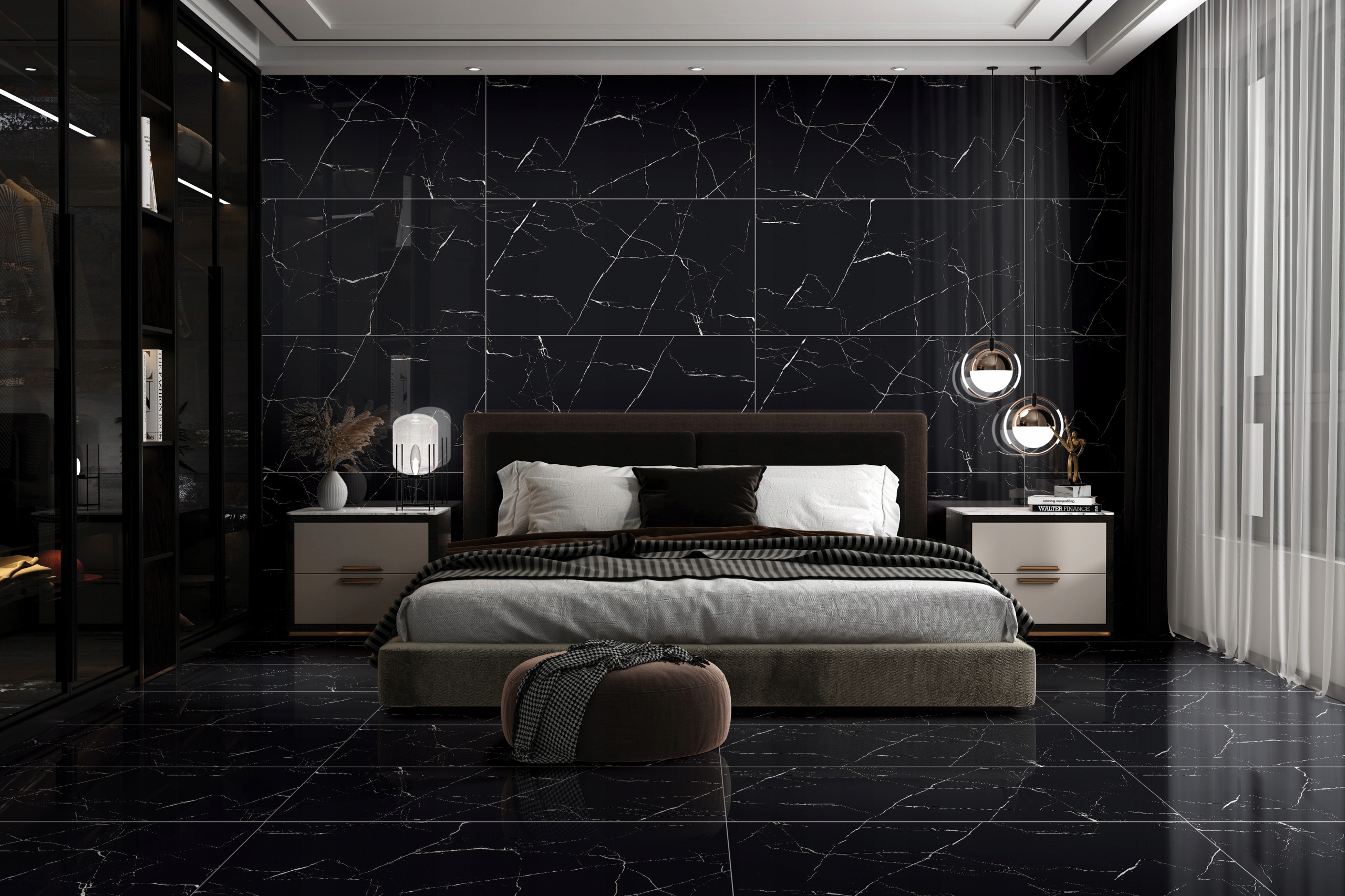 PŁYTKI CZARNY MARMUR ALASKA BLACK 60x120 POŁYSK Szerokość produktu 120 cm