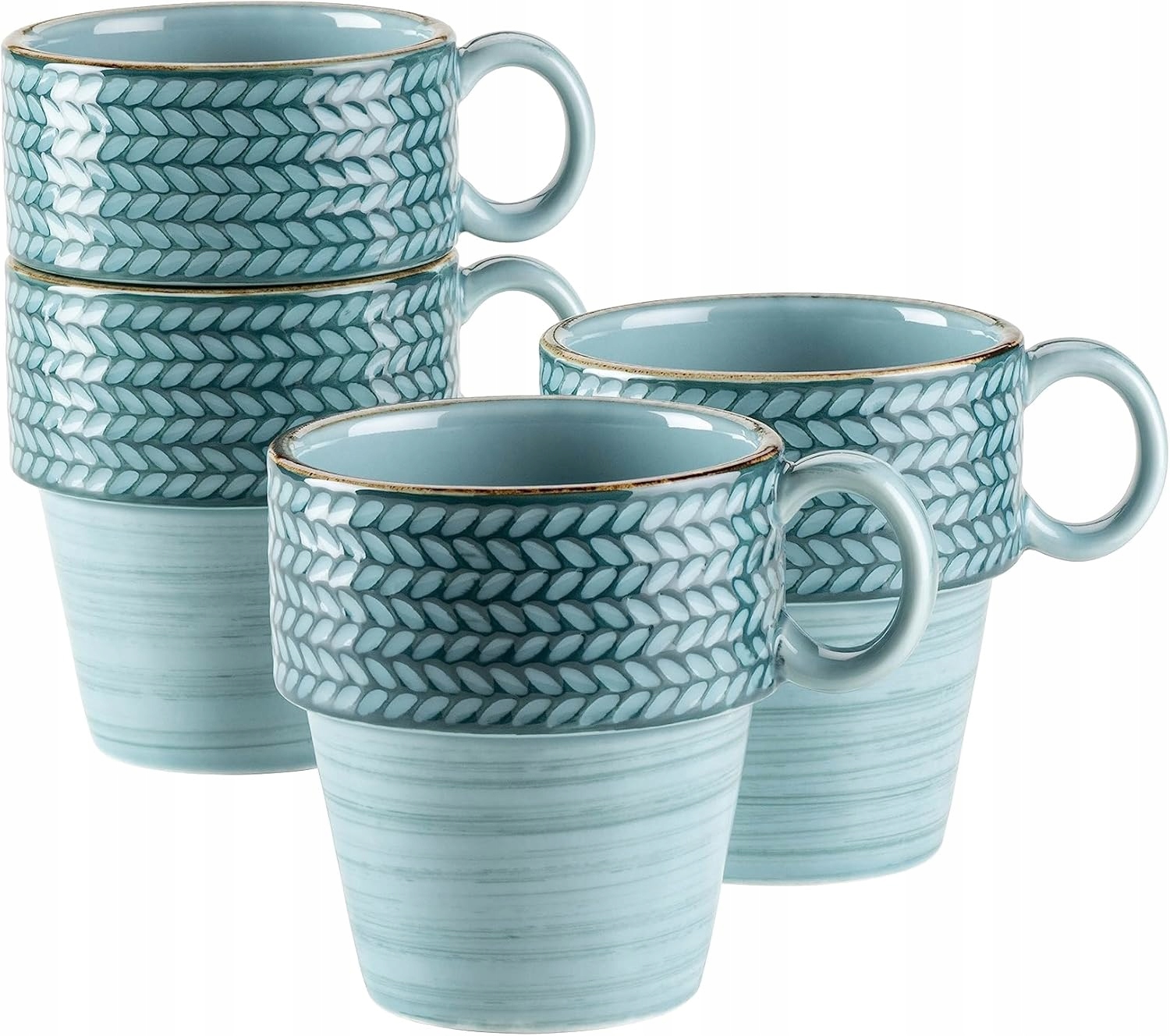 Mäser Prospero Kubki Do Kawy Porcelanowe Ręcznie Malowane 4 Szt 350ML