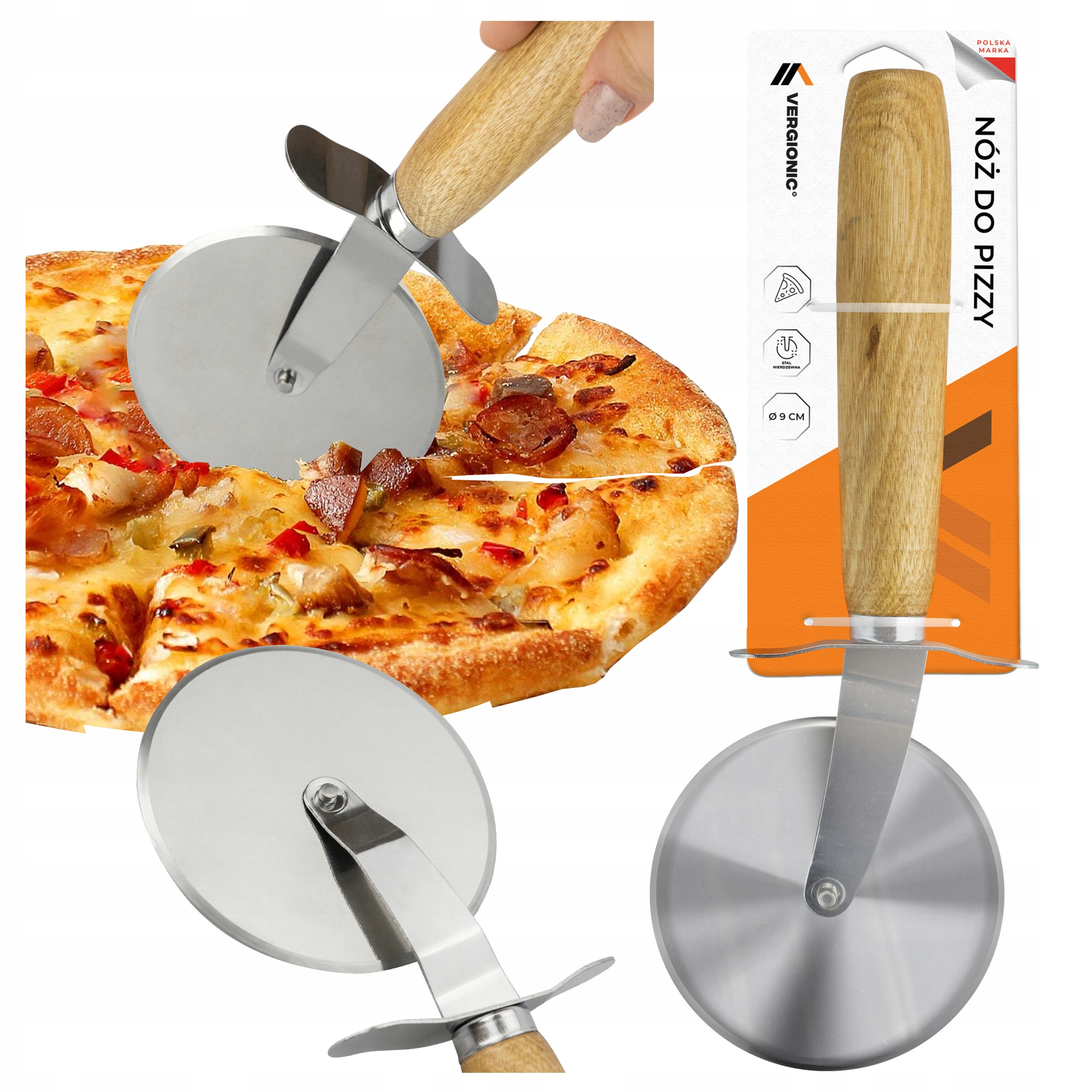 

Nóż Do Pizzy okrągły Ostry radełko krojenia kółko