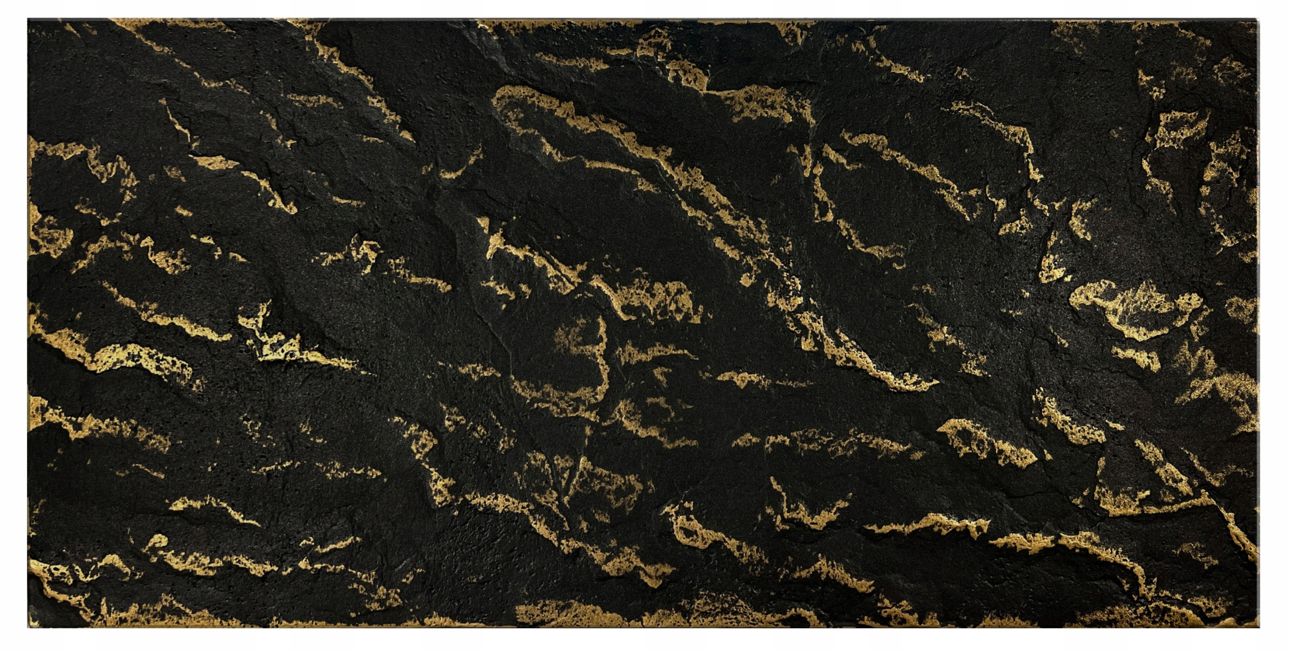 Panele Ścienne Kamień Naturalny beton CZARNY Złoty imit. 3D 0,5m2 GŁAZ C-Z