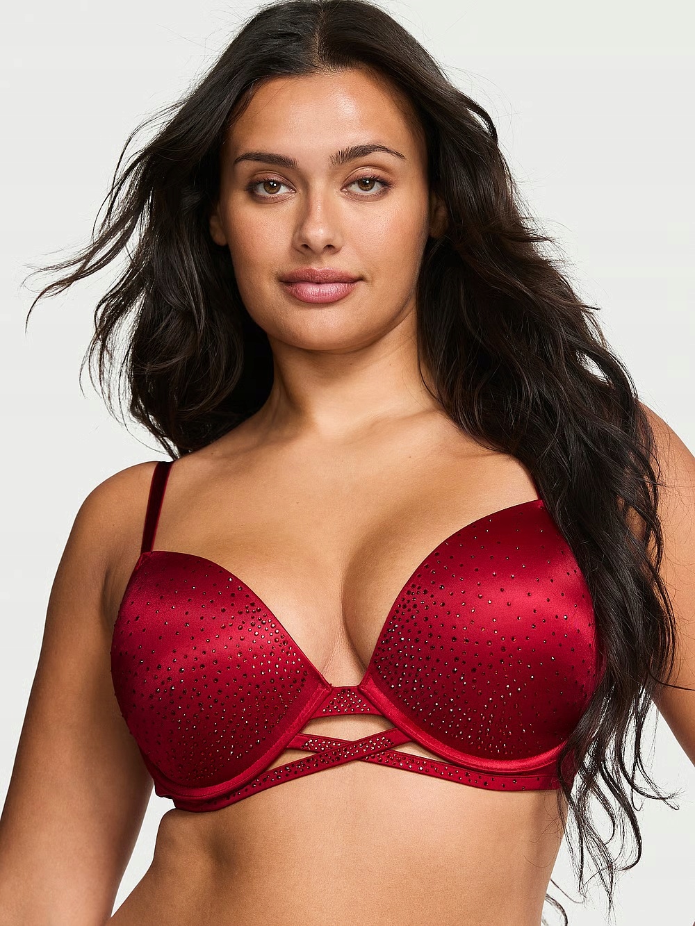 Podprsenka Victoria's Secret push-up červená se zirkony 80B (36B)