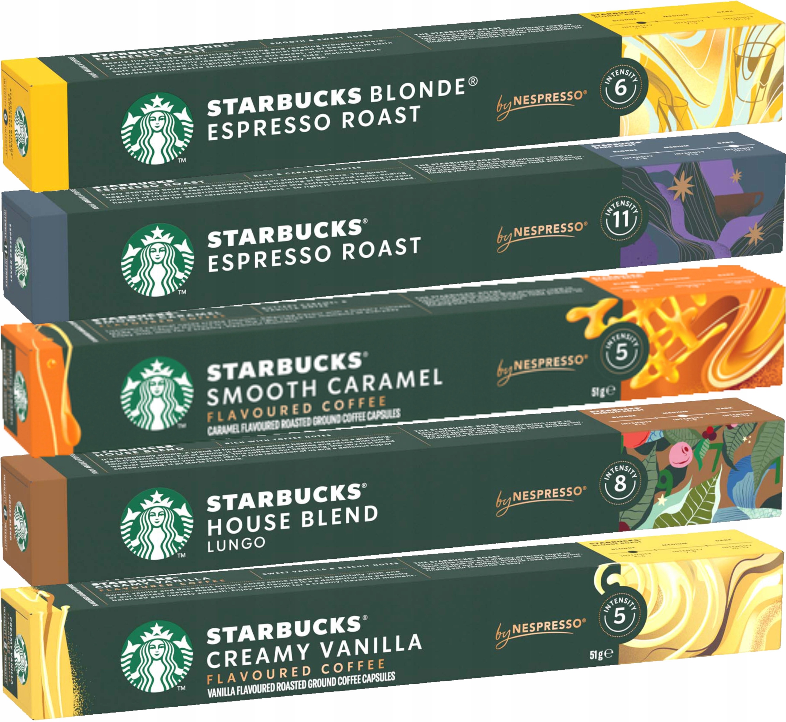 Levně Káva kapsle pro Nespresso Starbucks 10 kapslí x 5