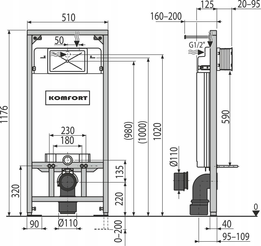 ALCAPLAST KOMFORT C201 zestaw stelaż+miska PAROS+przycisk M575 złoty Marka Alcaplast