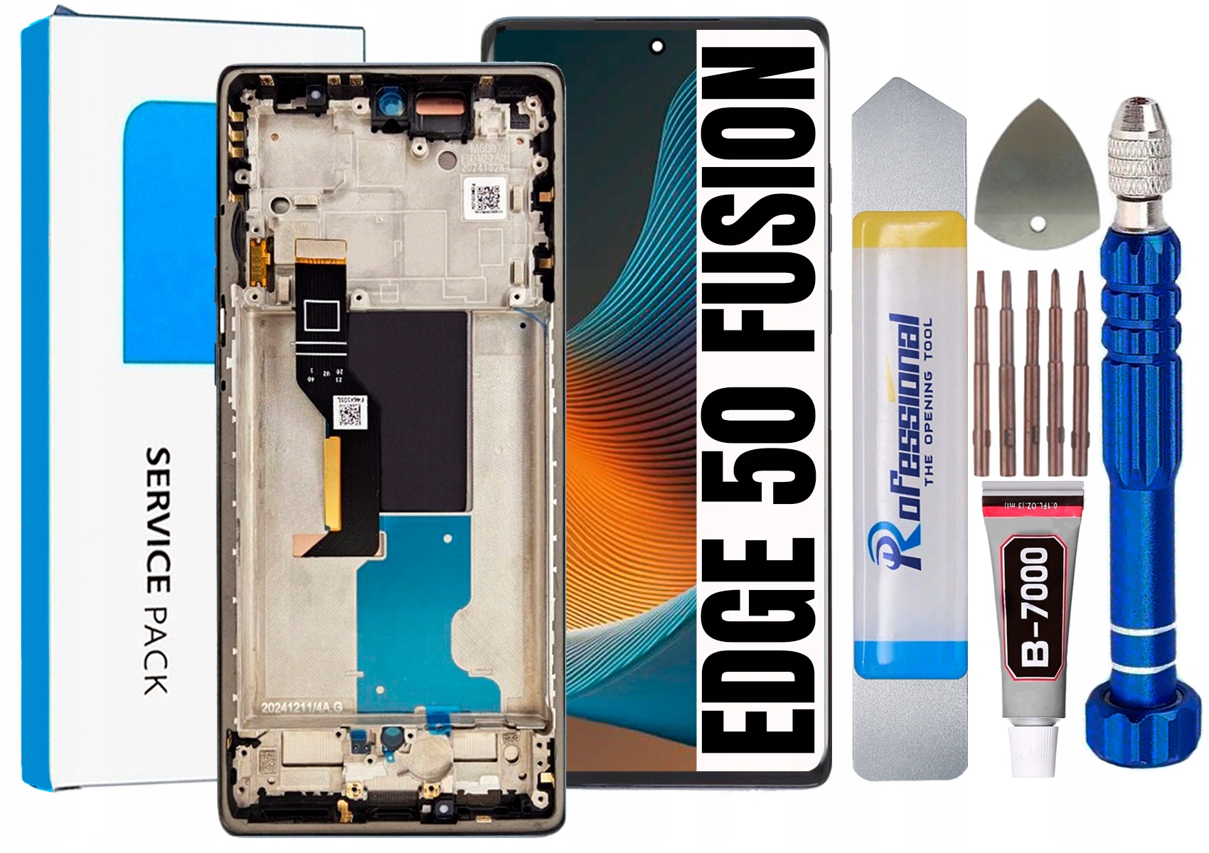 Displej Pro Motorola Edge 50 Fusion Originál LCD Rámeček Modrý