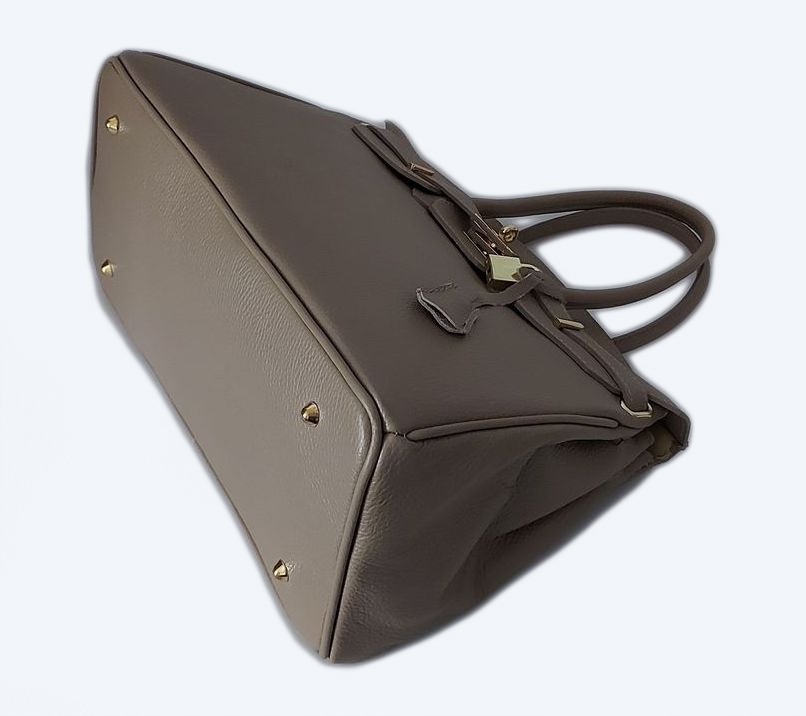 Duża włoska torba A4 skóra shopper kłódka Beżowa Kod producenta BERK65T