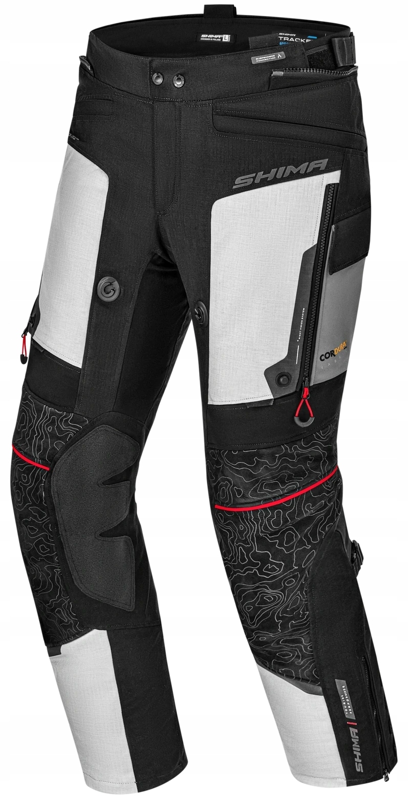 Shima Tracker Men Light Grey Motocyklové Nohavice Textilné 4XL