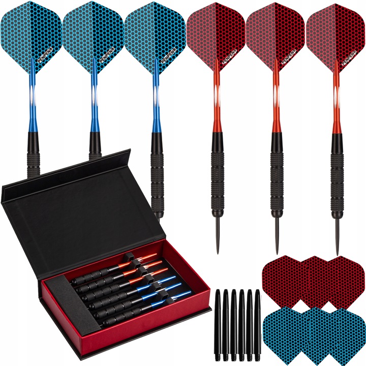 Matepro DUŻY PROFESJONALNY ZESTAW RZUTEK LOTKI DO DARTA SIZALOWY + PORTFEL