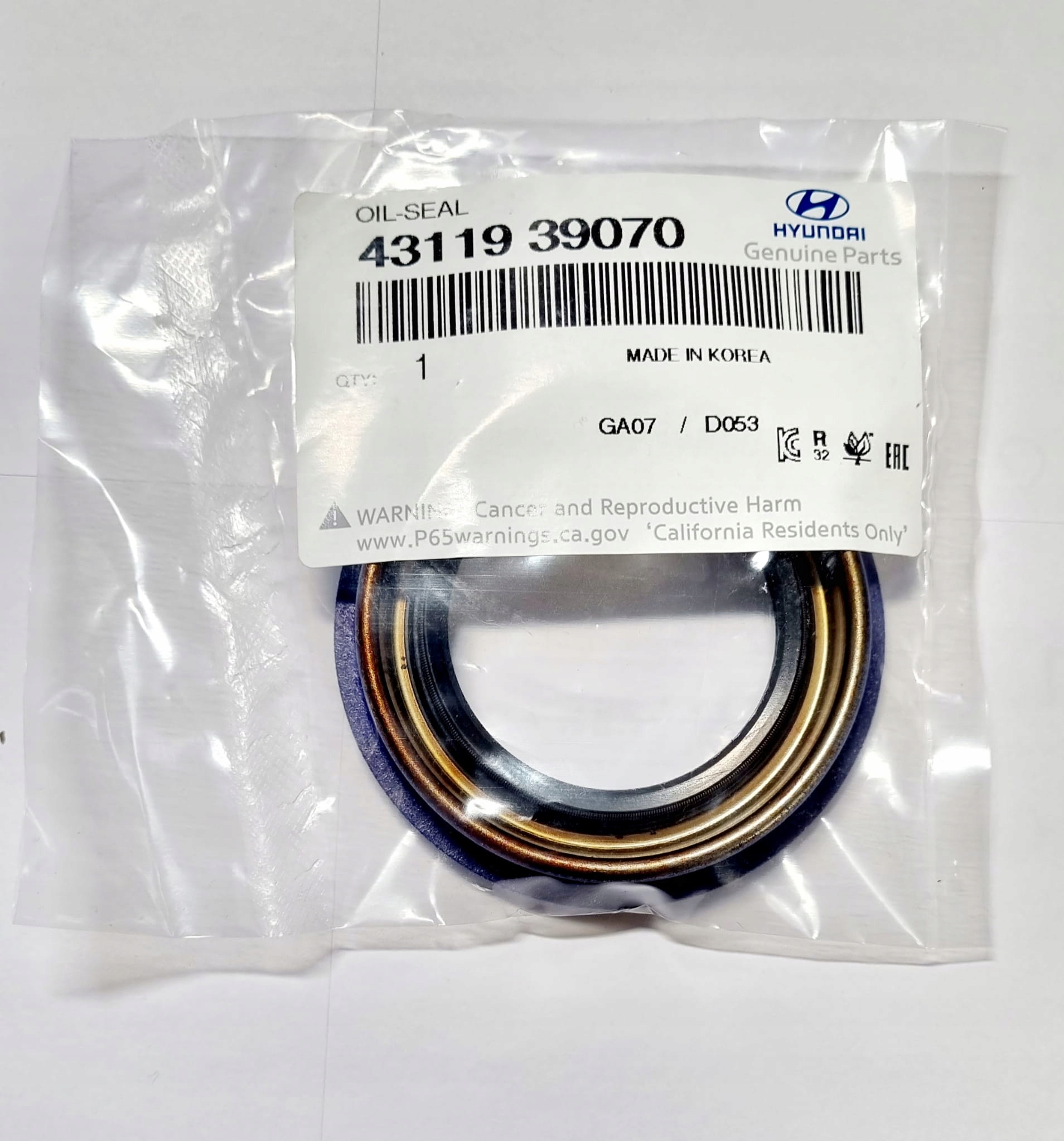 USZCZELNIACZ półosi prawej HYUNDAI KIA 43119-39070 Numer katalogowy części 4311939070