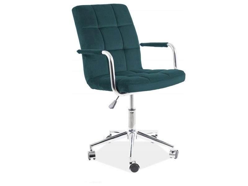 Fotel obrotowy biurowy Zielony tkan-aksamit/Chrom