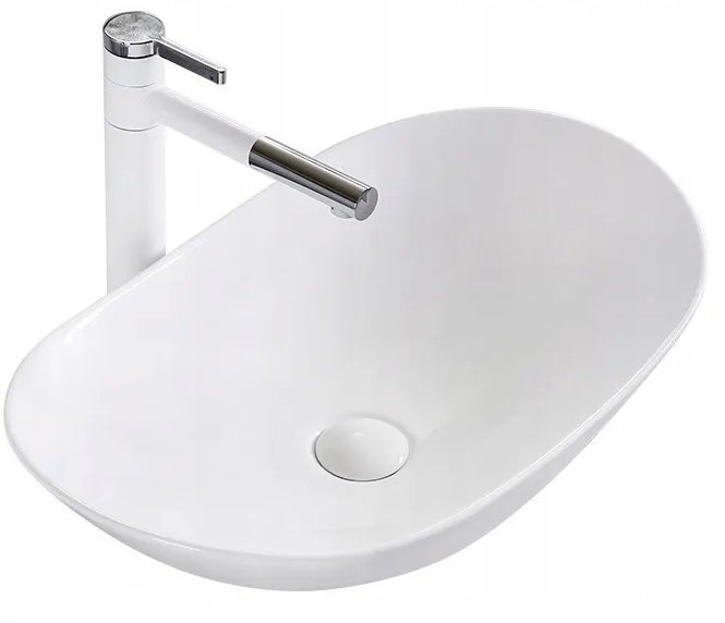 Keramické umyvadlo na desku oválné Rea Royal 60 bílé
