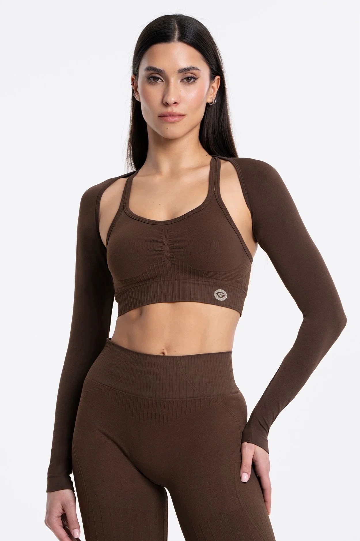 Gym Glamour Bezešvé bolerko dark chocolate vel. L
