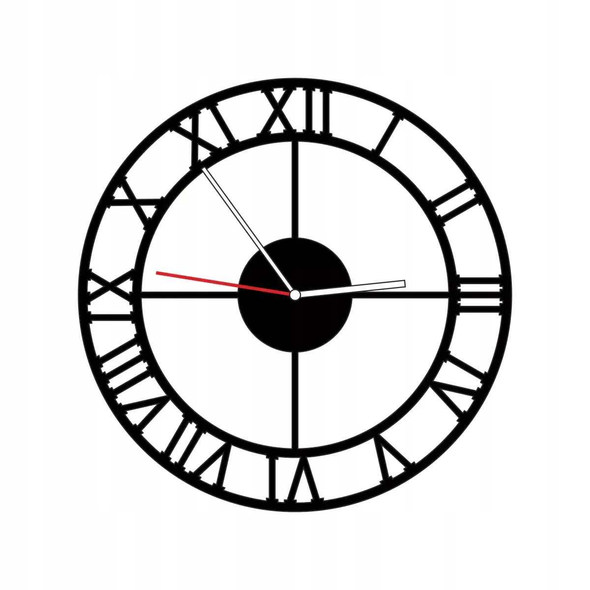 Veľké Kovové Hodiny 60 cm Čierne Loft Retro Rímske