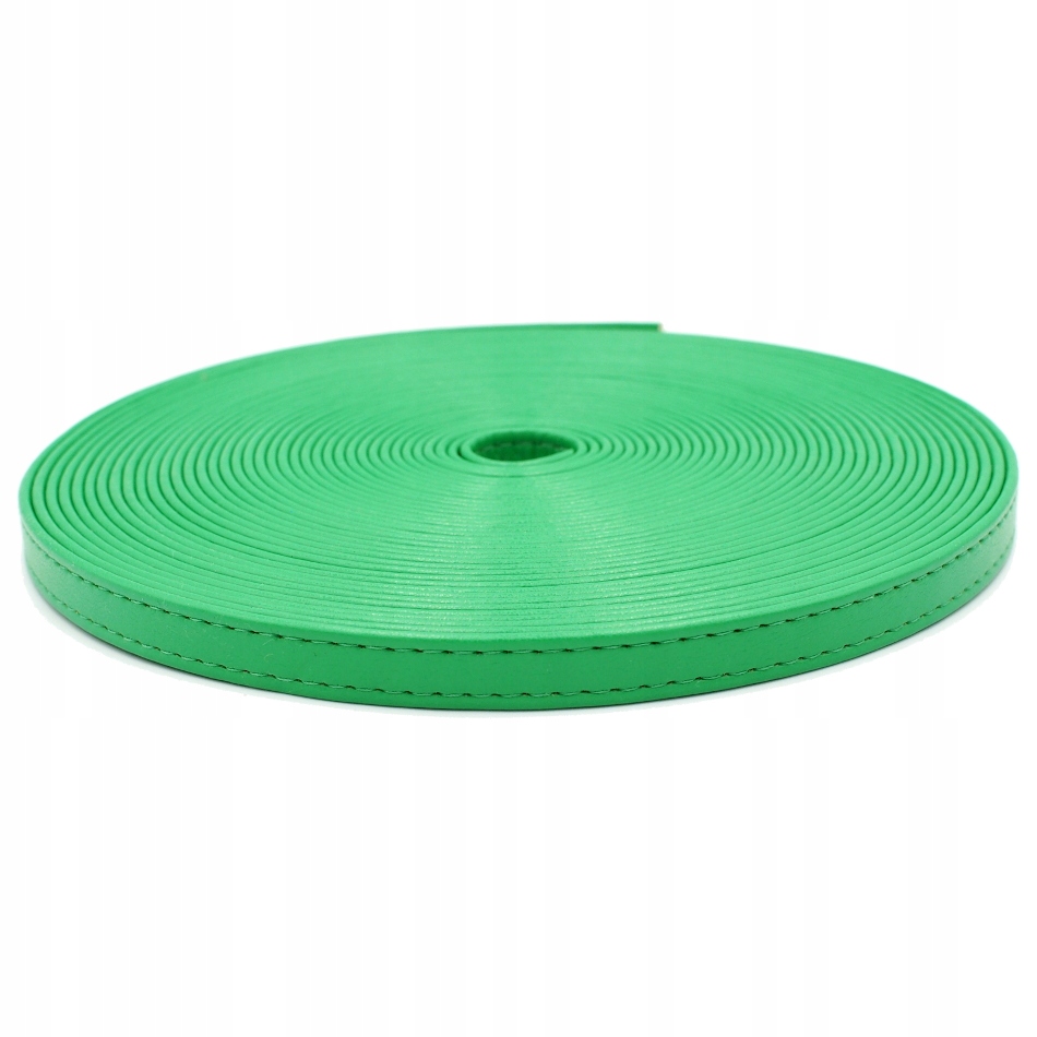 PASEK Z EKOSKÓRY PRZESZYTY ZIELONY 10 mm