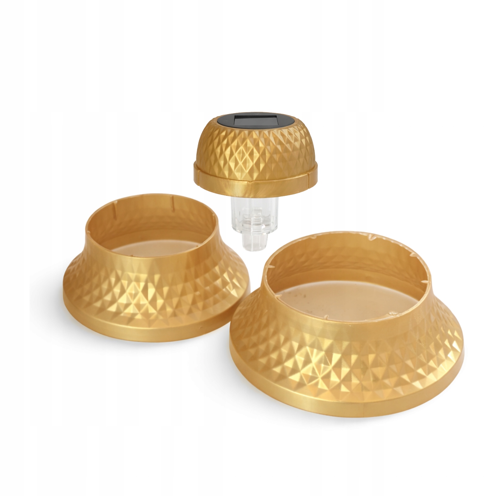 Zestaw SOLARNY do znicza – Kapturek Solarny + 2 podstawki | Złoty