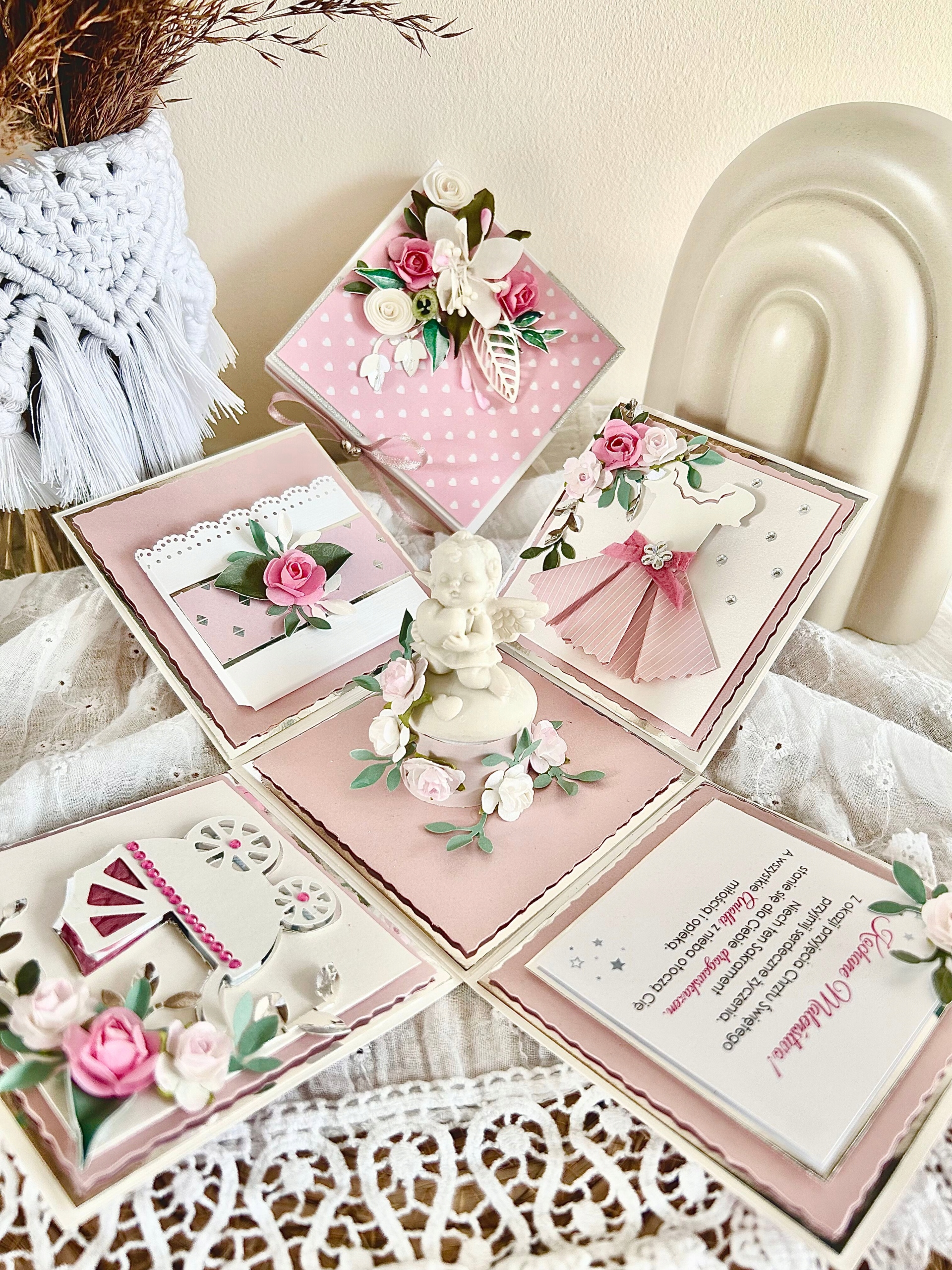 Suvenýr Svatého Křtu exploding box přání dárek