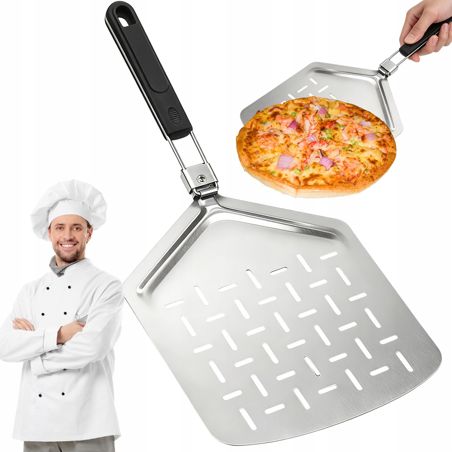 Lopata Na Pizzu Skládací Zásuvka Nerezová Ocel Inox Profesionální 62.5