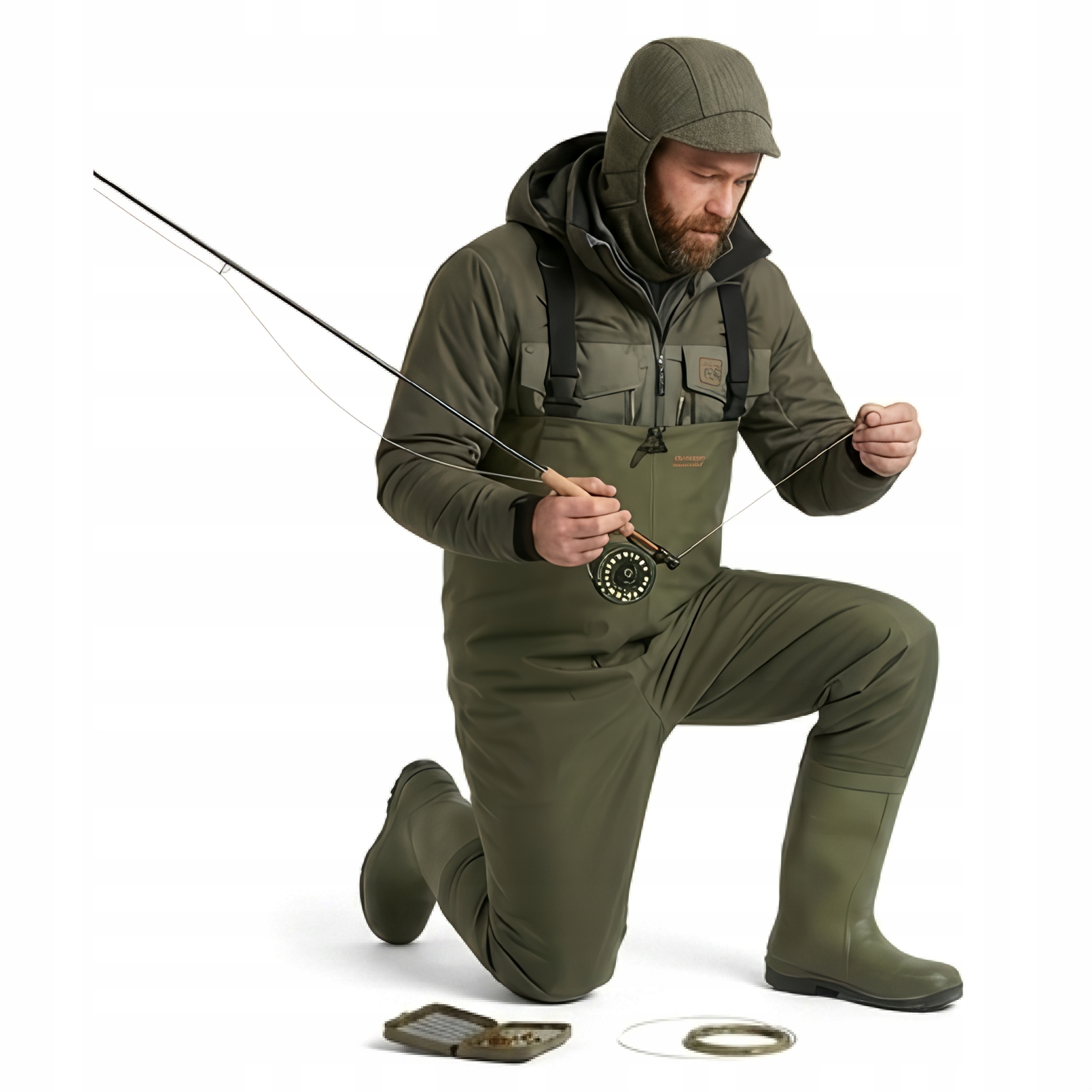 Spodniobuty Wędkarskie Dunlop Wysokie Spodnie Wodery Szelki Regulowane